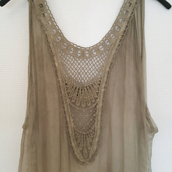 Raw Silk Made in Italy Womens M Crochet 2Pc Dress - Picture 4 of 14